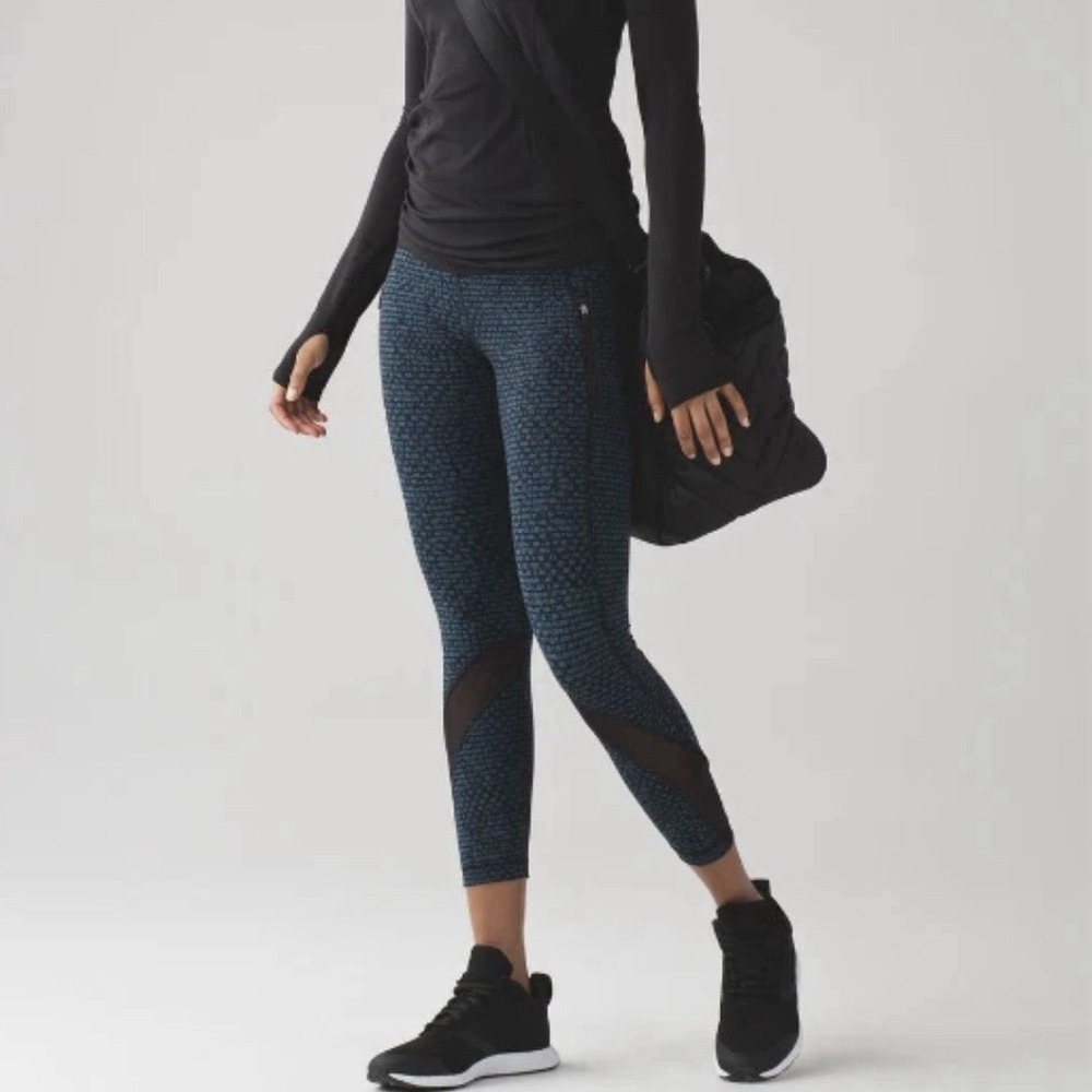 Lululemon Inspire Tight II Full On Luxtreme Shatter Weave Desert Teal Sz 6